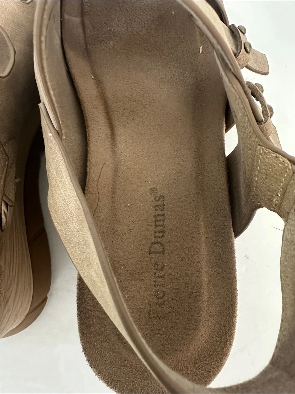 Pierre Dumas Women's Suede Wedge Sandals Taupe 8